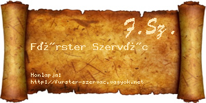 Fürster Szervác névjegykártya